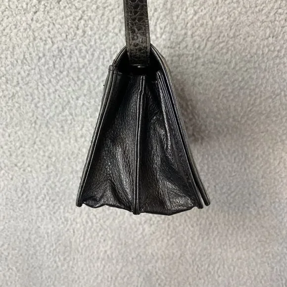 VTG Brighton Black Croc Leather Crossbody Clutch Purse Organizer Wallet Vintages - Picture 7 of 14